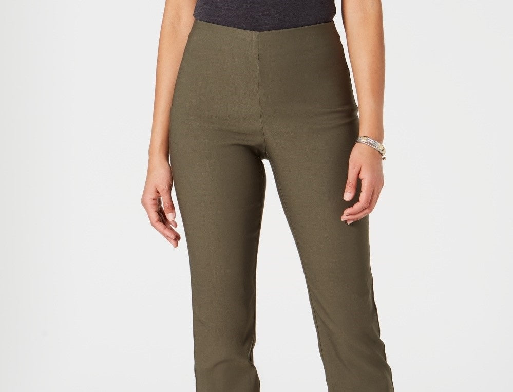 Charter Club Women's Chelsea Tummy Control Skinny-Leg Ankle Pants Green Size 6