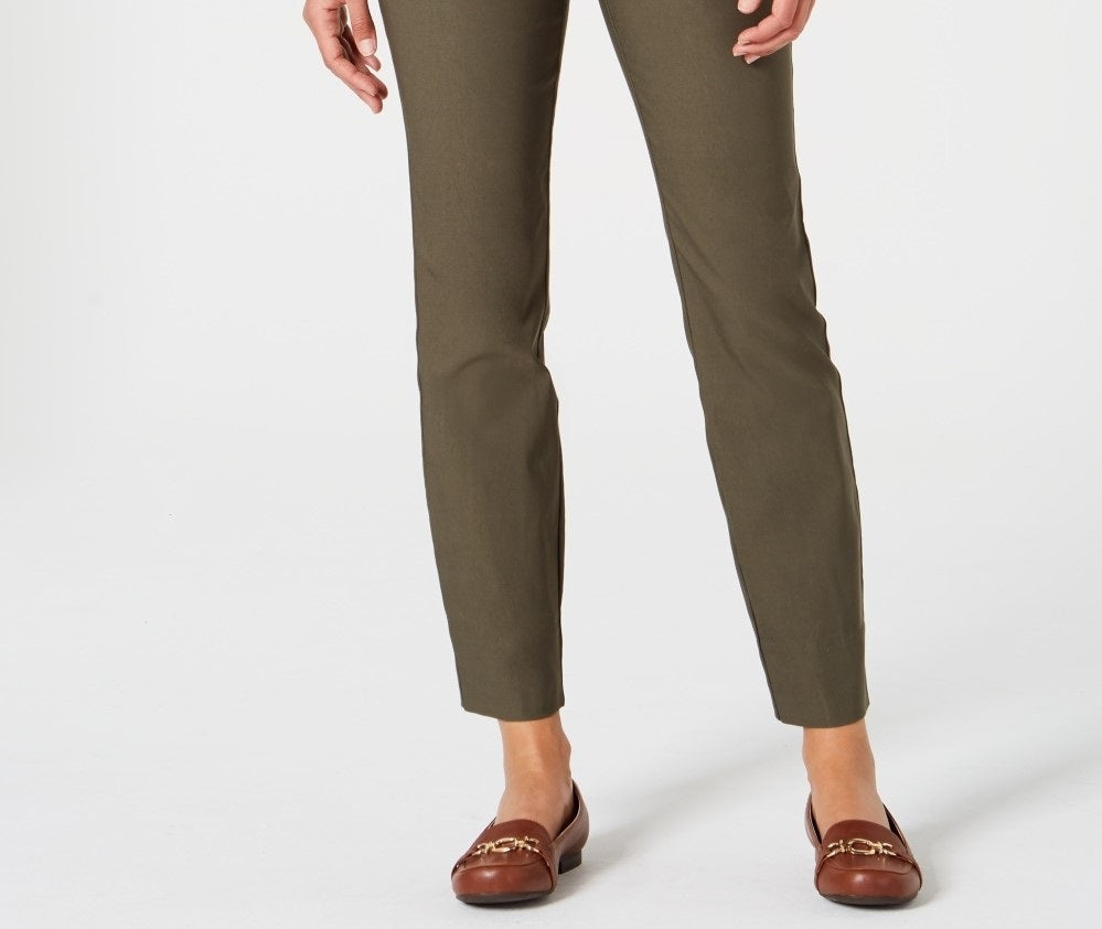 Charter Club Women's Chelsea Tummy Control Skinny-Leg Ankle Pants Green Size 6