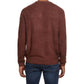 Weatherproof Vintage Men's Ribbed Trim Striped Crewneck Sweater Red Size Large