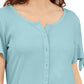 Karen Scott Women's Button Front Top Blue Size Large