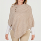 Karen Scott Women's Envelope Poncho Beige  Size S/M