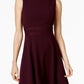 Calvin Klein Women's Illusion Trim Fit & Flare Dress Regular Purple Size 0 Petite