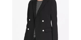 Calvin Klein Women's Scuba Double Breasted Jacket Black Size 10