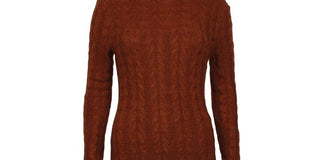 Kit & Sky Women's Cable Knit Mock Neck Sweaterdress Brown Size Small