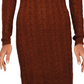 Kit & Sky Women's Cable Knit Mock Neck Sweaterdress Brown Size Small