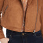 Kit & Sky Women's Faux Suede Jacket Brown Size Medium