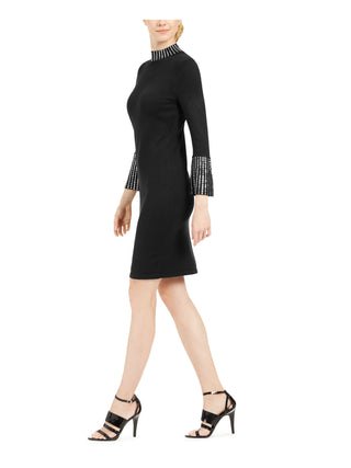 Calvin Klein Women's Embellished Bell Sleeves Sweaterdress Black Size Petite X-Small