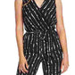 Vince Camuto Women's Stripe Impressions Sleeveless Belted Jumpsuit Black Size 14
