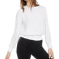 Bar III Women's Smocked Top White Size X-Small