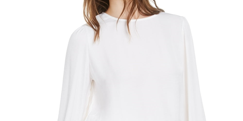 Bar III Women's Smocked Top White Size X-Small