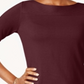 Karen Scott Women's Cotton Button-Trim Sweater Maroon Size Petite L