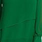 Vince Camuto Women's Asymmetrical Double Layer Chiffon Top Green Size Small