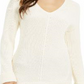 Charter Club Women's Printed Long Sleeve Sweater Vanilla Size Petite Large
