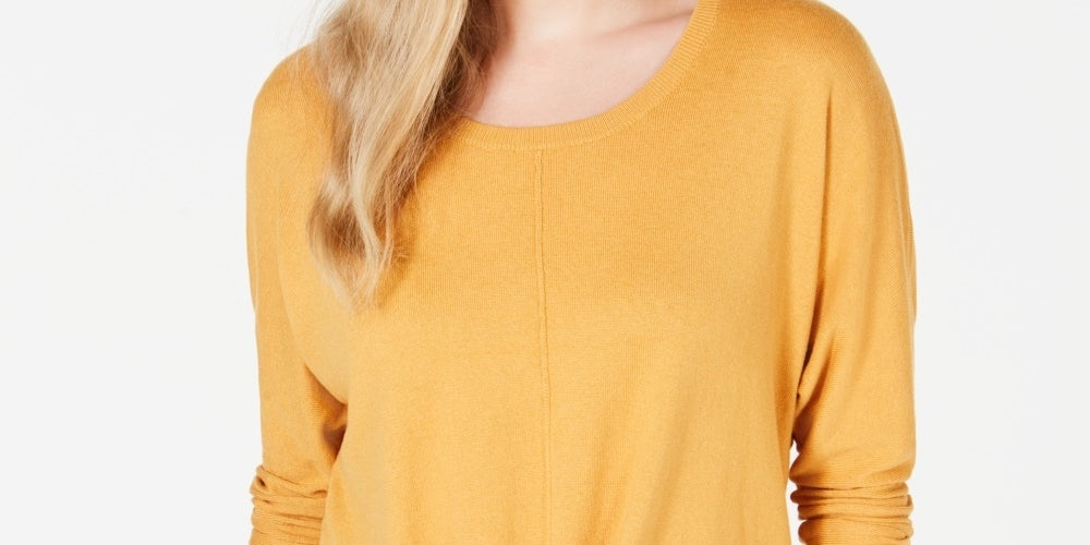 Style & Co Women's Tie Front Sweater Yellow Size X-Large