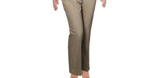 Anne Klein Women's Check Print Business Pant Suit Beige khaki Size 6