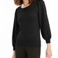 Maison Jules Women's Puff-Sleeve Sweater Black Size Small