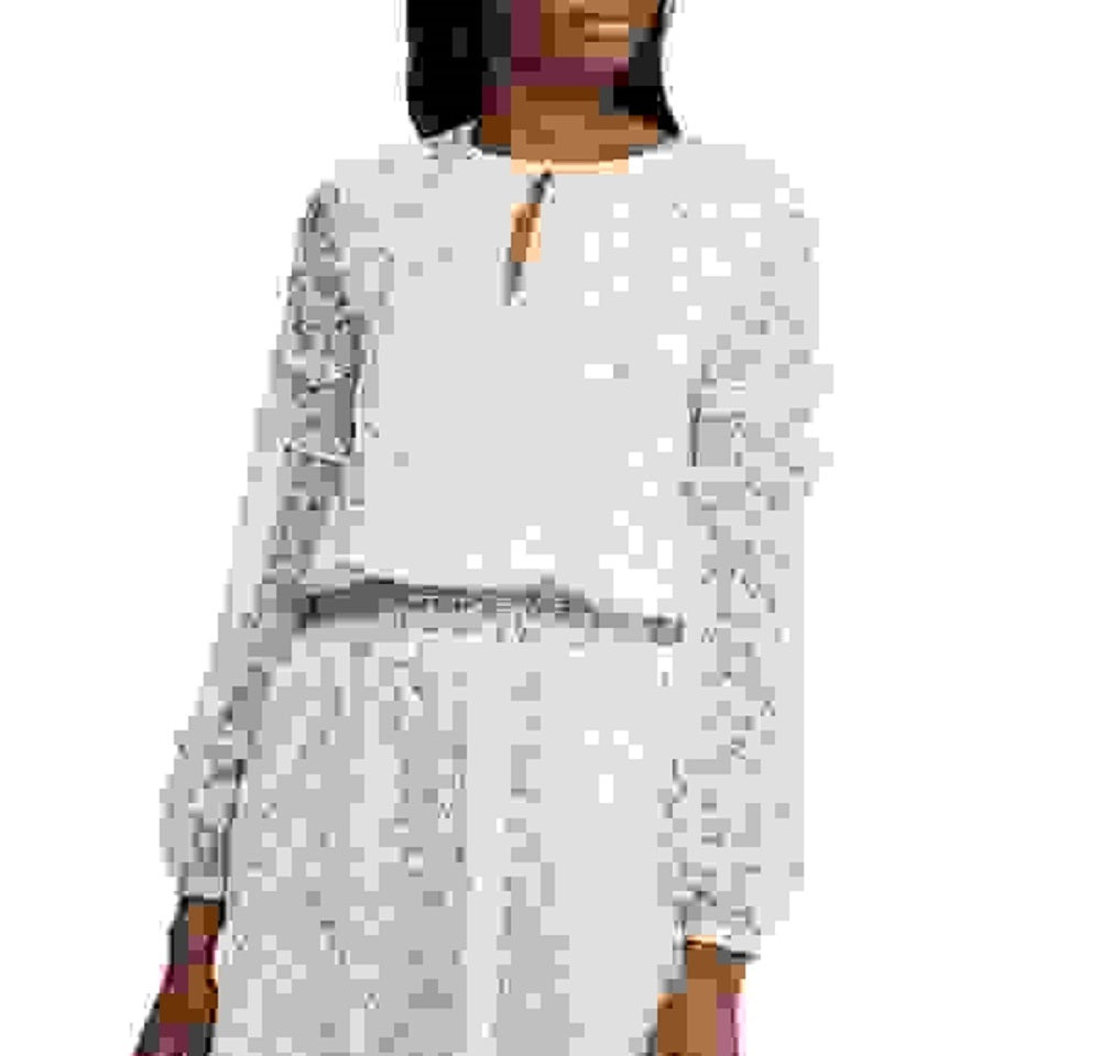 Ralph Lauren Women's Long-Sleeve Floral-Print Dress Natural Size 16