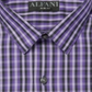 Alfani Men's Gingham Slim Fit Dress Shirt Purple Size Petite X-Large