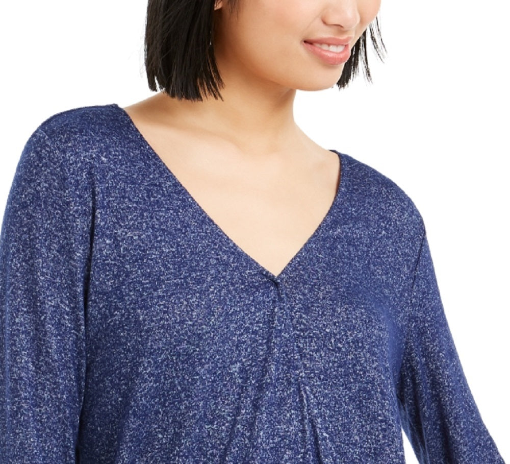 Bar III Women's Cutout Surplice Top Purple Size X-Small