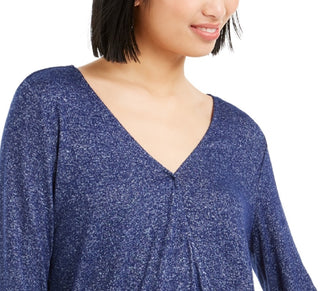 Bar III Women's Cutout Surplice Top Purple Size X-Small