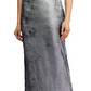 Ralph Lauren Women's Silver Sleeveless Asymmetrical Neckline Maxi Sheath Evening Dress Black Size 6