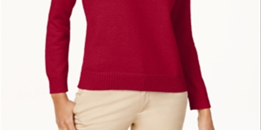 Karen Scott Women's Long Sleeve Turtle Neck Sweater Red Size Petite X-Large
