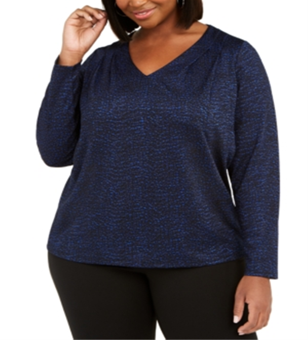 michael-kors-womens-plus-printed-pleated-top-blue-size-xxl