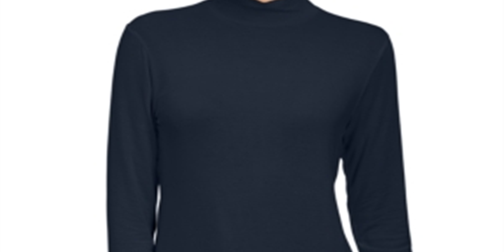 Style & Co Women's Mock Neck Top Blue Size Petite X-Large