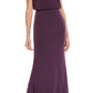 Adrianna Papell Women's Slitted Solid Sleeveless Cowl Neck Straight Leg Evening Dress Purple Size 6