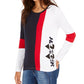 Tommy Hilfiger Women's Colorblocked Logo-Print T-Shirt Blue Size Large