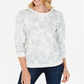 Karen Scott Women's Printed Long Sleeve Sweatshirt Eggshell Size -Petite S