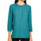 JM Collection Women's Pleated-Back Blouse  Green Size Large