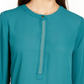 JM Collection Women's Pleated-Back Blouse  Green Size Large