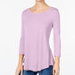 JM Collection Women's Scoop-Neck Top Purple Size Large