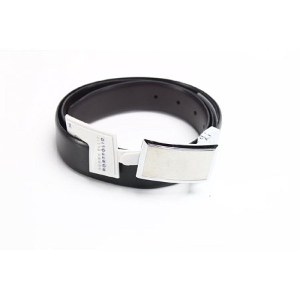 Perry Ellis Men's Dress Belt Shiny Reversible Leather Black Size 36 REG