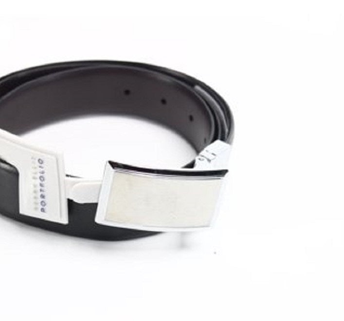 Perry Ellis Men's Dress Belt Shiny Reversible Leather Black Size 36 REG