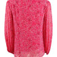 Alfani Women's Floral Print Pleat Sleeve Top Pink Size Petite Small
