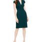 Vince Camuto Women's V-Neck Sheath Dress Green Size 0