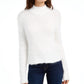 Planet Gold Juniors' Eyelash Mock-Neck Sweater Beigekhaki Size X-Large