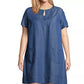 John Paul Richard Women's Plus Size Keyhole-Neck Dress Blue Size 2X