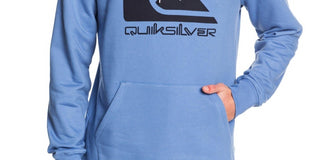 Quiksilver Men's Omni Logo Screen Fleece Hoodie Blue Size XX Large