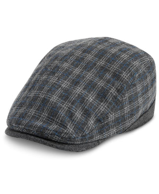 Levi's Men's Plaid Flat Top Ivy Hat Gray Size Regular