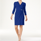 Charter Club Women's Faux Wrap Dress Blue Size Petite L