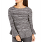 Style & Co Women's Ruffle Hem Tunic Sweater Gray Size Petite S