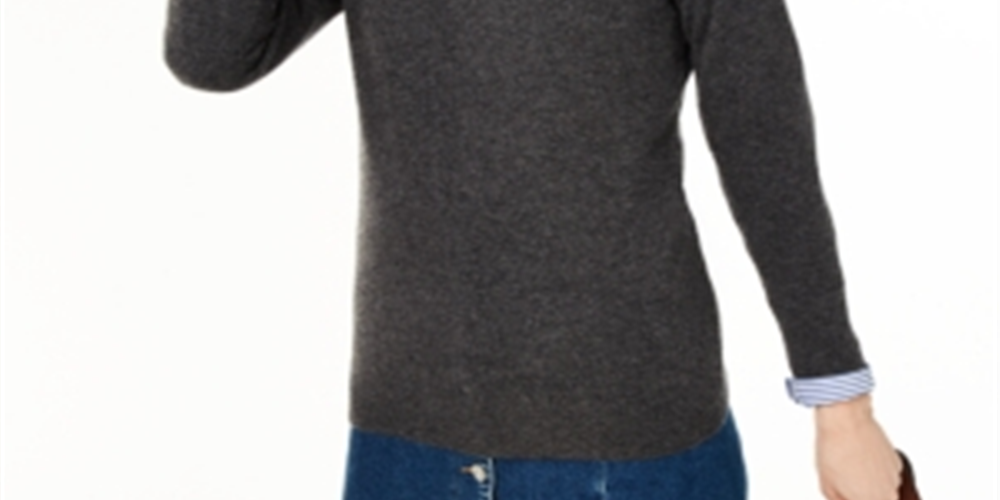 Charter Club Women's V Neck Cashmere Sweater Gray Size Petite S