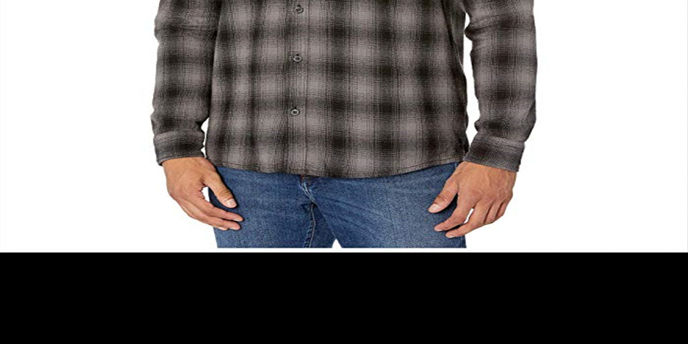 Quiksilver Men's Check Long Sleeve Button Down Shirt Black Size Small