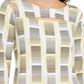 Alfani Women's Printed Cutout Top White/Lemon Size Small