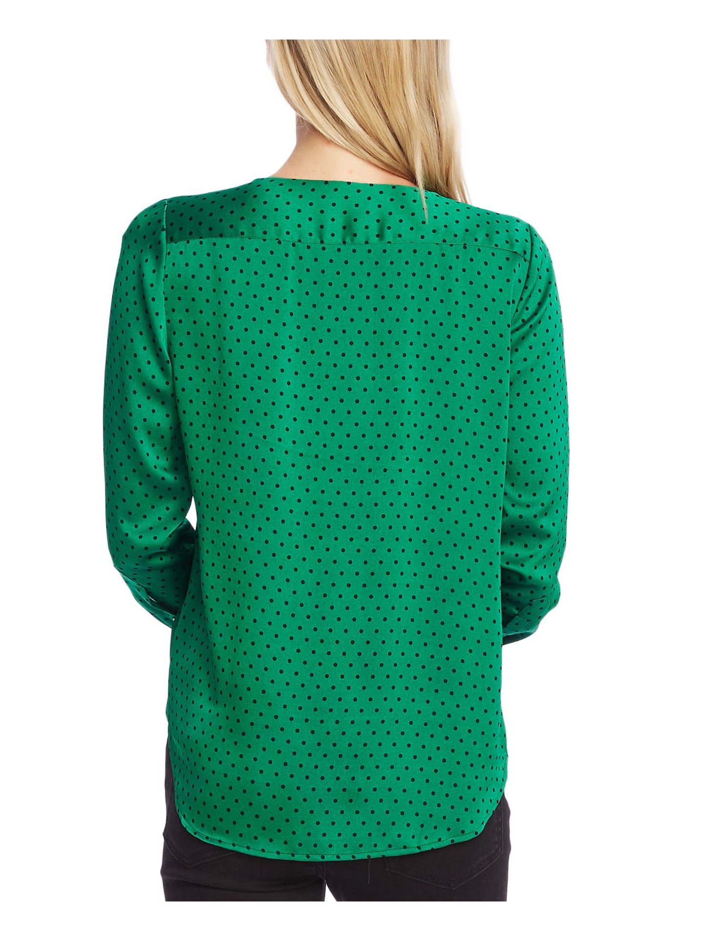 Vince Camuto Women's Long Sleeve Wrap Top Green Size Small