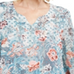 JM Collection Women's Split Neck Chiffon Tunic Teal  Size X-Small