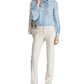 Ralph Lauren Women's Tie Neck Chambray Shirt Blue Size X-Large